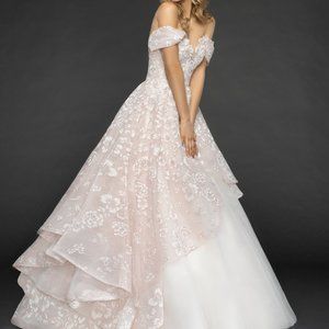 HAYLEY PAIGE LYLA OFF SHOULDER FLORAL BALL GOWN 14